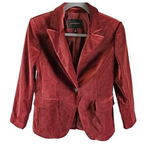 Banana Republic Woman Size 6P Velvet Blazer Dark Spiced Rum Color Classic Money